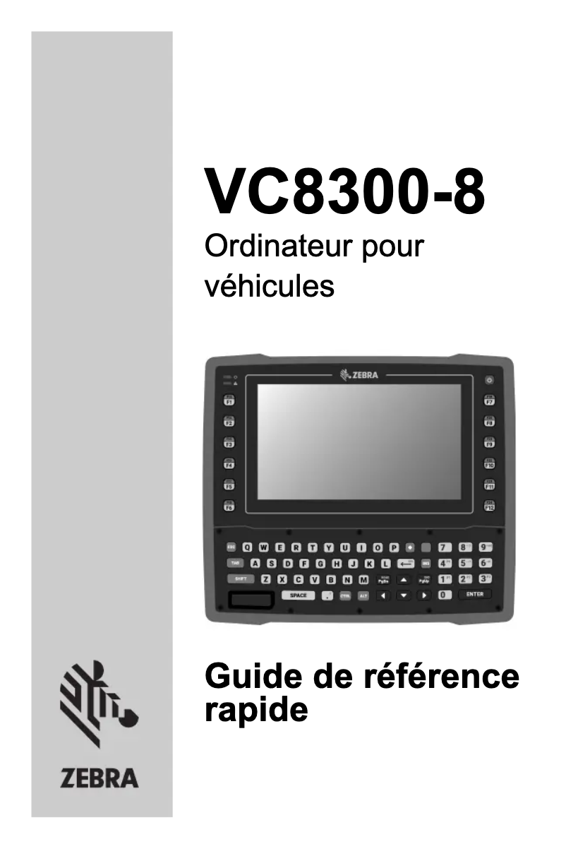 Page 1 de la notice Guide de démarrage rapide Zebra VC8300