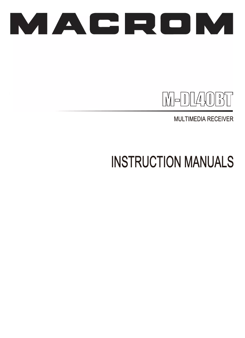 Page n°1 - Manuel utilisateur Macrom M-DL40BT