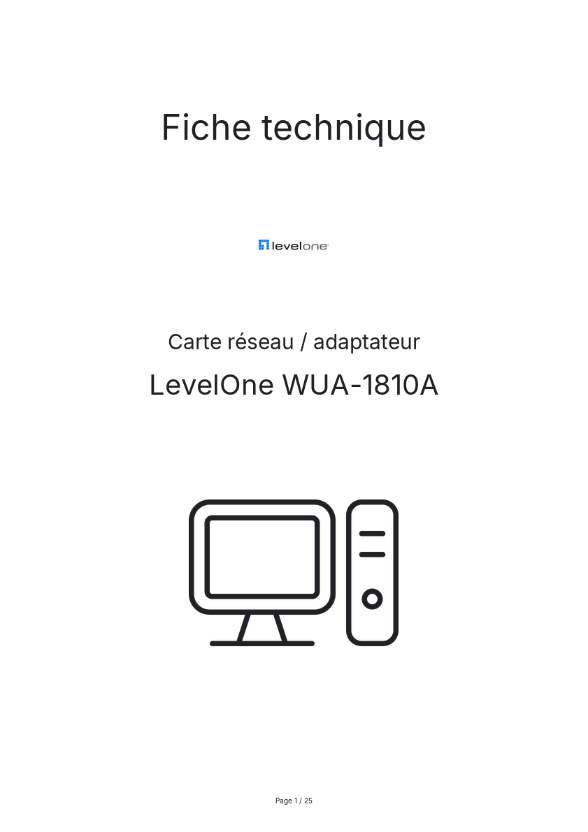 Page n°1 - Fiche technique LevelOne WUA-1810A