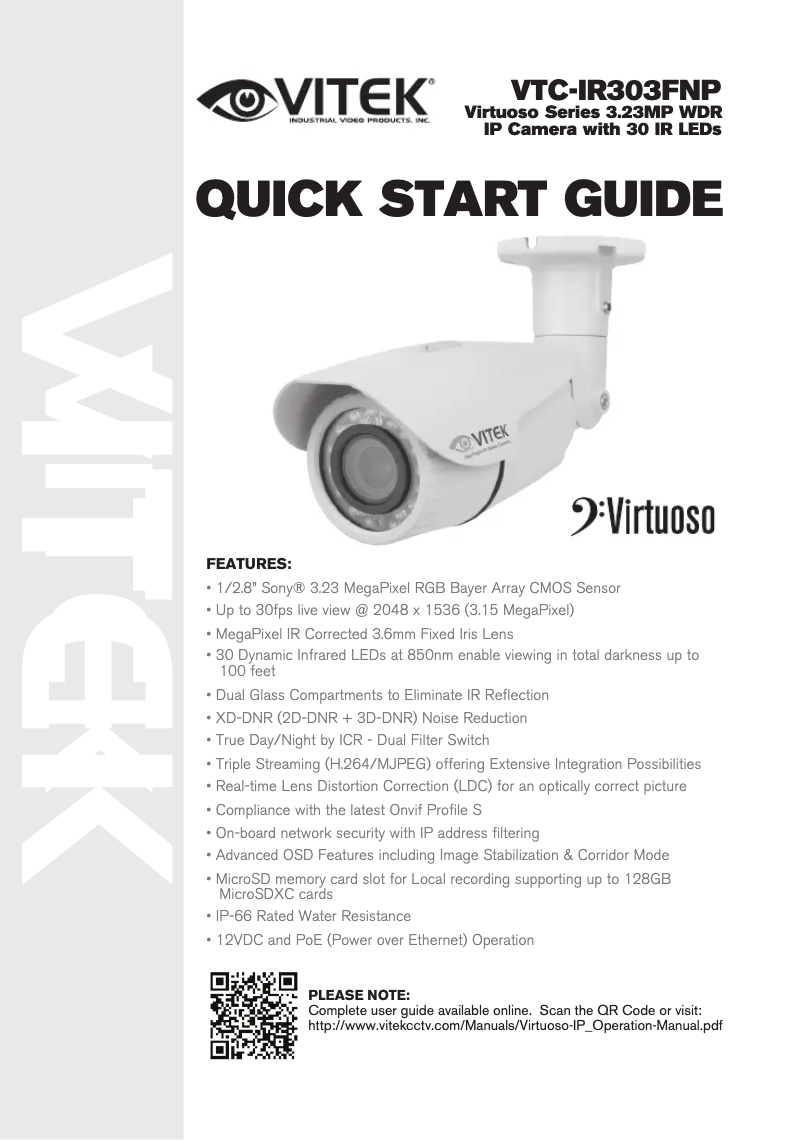 First page image of the manual for VTC-IR303FNP