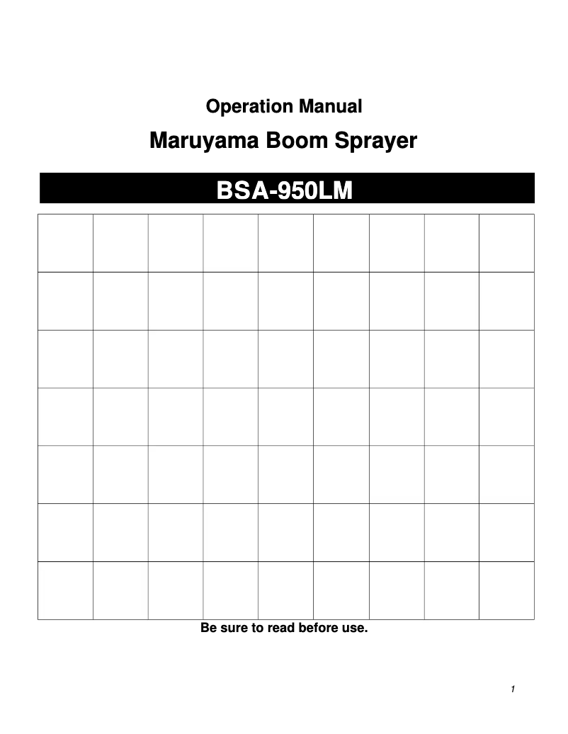 Page 1 de la notice Manuel utilisateur Maruyama BSA-950LM