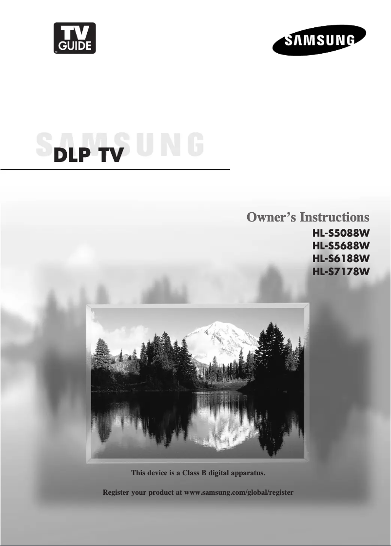 Page 1 de la notice Manuel utilisateur Samsung HL-S5088W