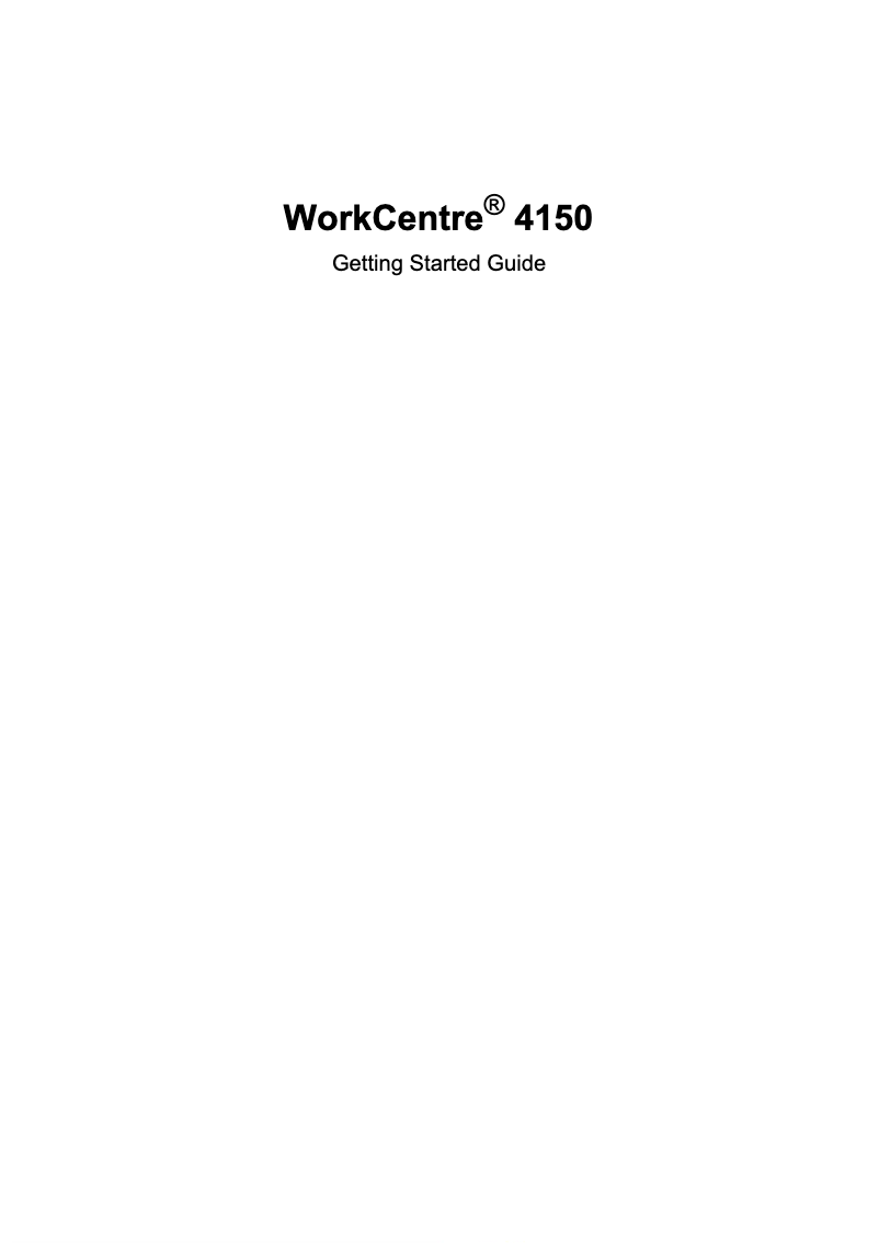 Page n°1 - Manuel utilisateur Xerox WorkCentre 4150