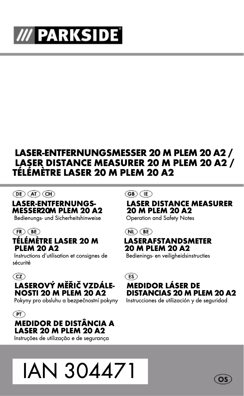 Page 1 de la notice Manuel utilisateur Parkside PLEM 20 A2