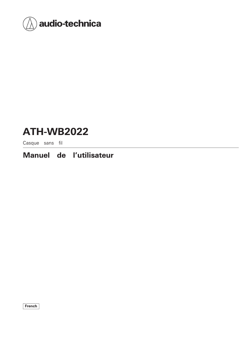 Page 1 de la notice Manuel utilisateur Audio-Technica ATH-WB2022