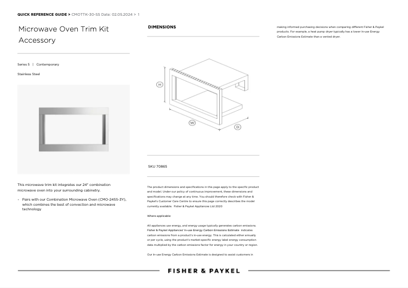 Image de la première page du manuel de l'appareil CMOTTK-30-SS