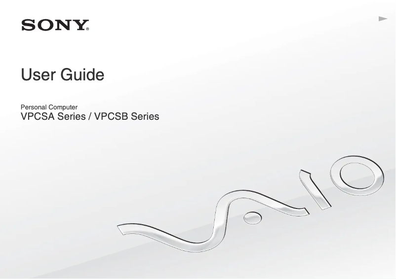 Page n°1 - Manuel utilisateur Sony Vaio VPCSA2SGX