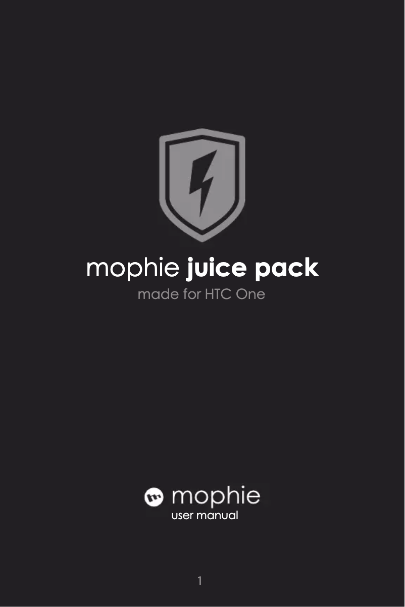 Page 1 de la notice Manuel utilisateur Mophie Juice pack for HTC One