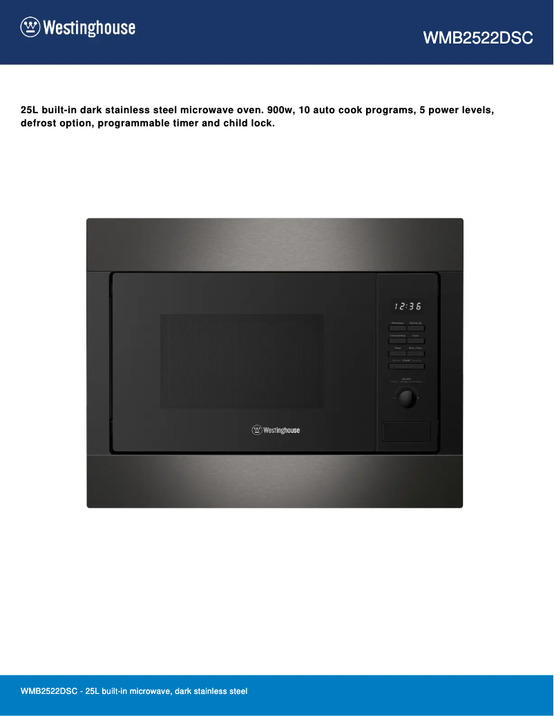 Image de la première page du manuel de l'appareil WMB2522DSC