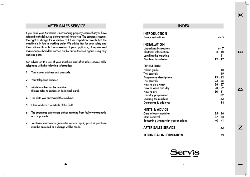 Page n°1 - Manuel utilisateur Servis M9409G