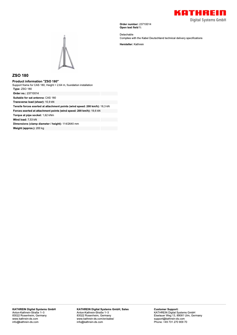 Image de la première page du manuel de l'appareil ZSO 180