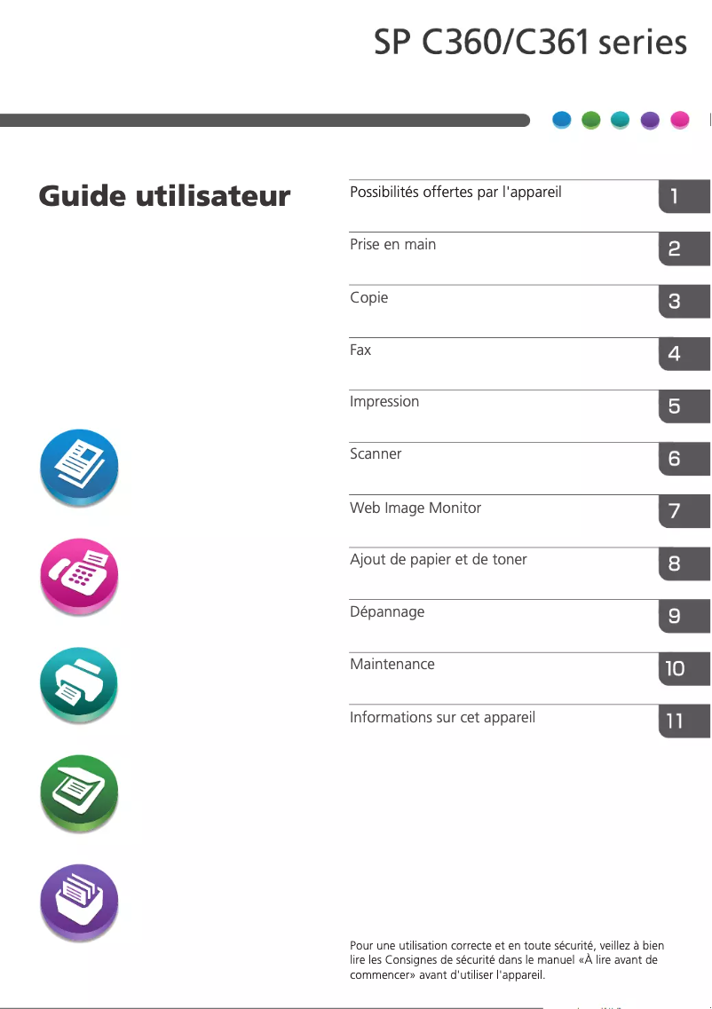 Page n°1 - Manuel utilisateur Ricoh SP C361SFNw