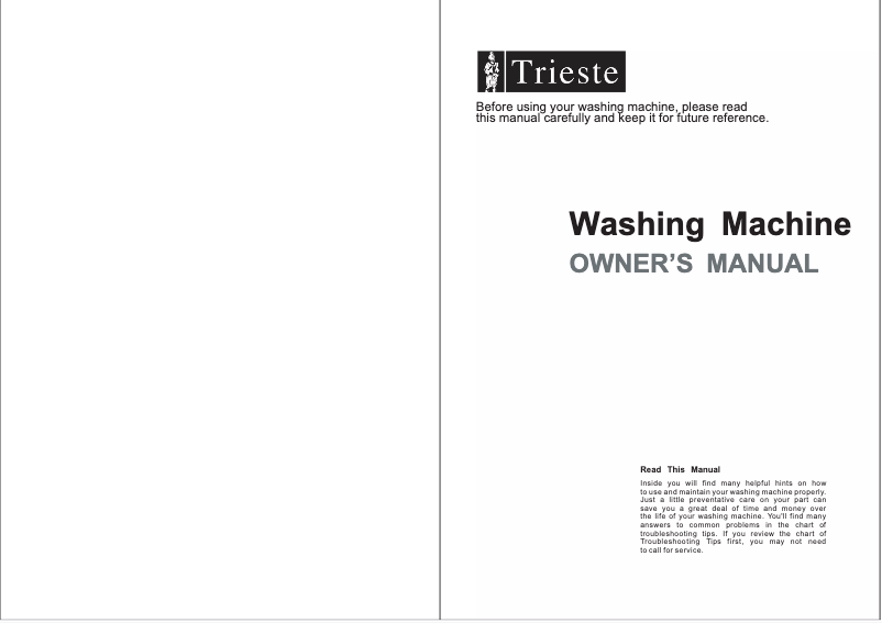 Page 1 de la notice Manuel utilisateur Trieste TRWTL-60