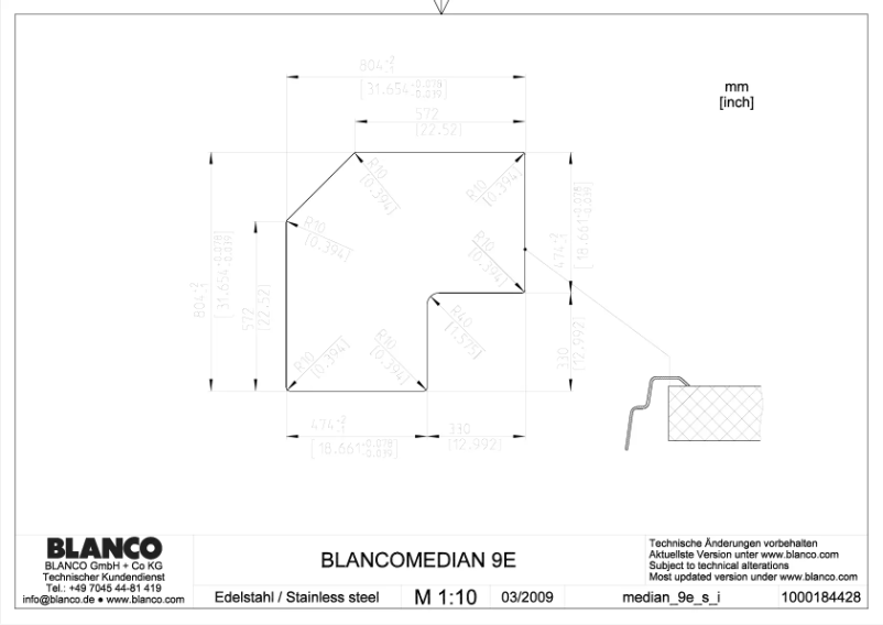 Page 1 de la notice Manuel utilisateur BLANCO MEDIAN 9 E
