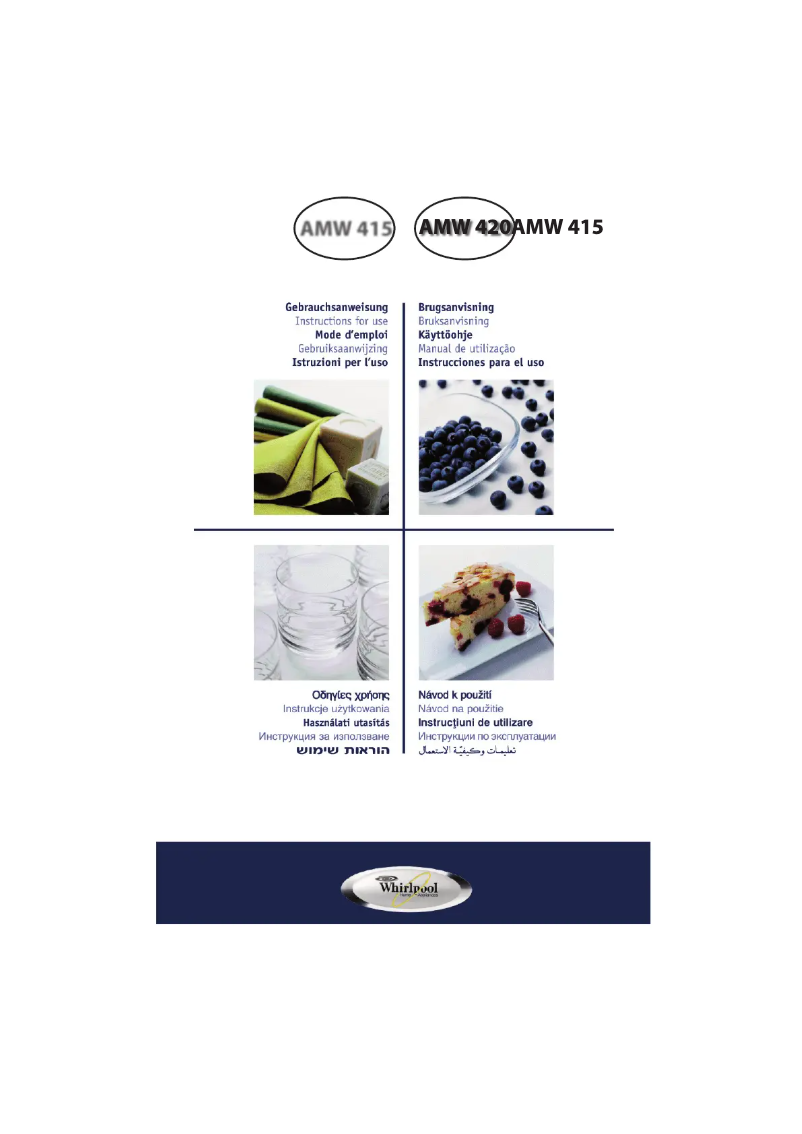 Page 1 de la notice Manuel utilisateur Whirlpool AMW 415