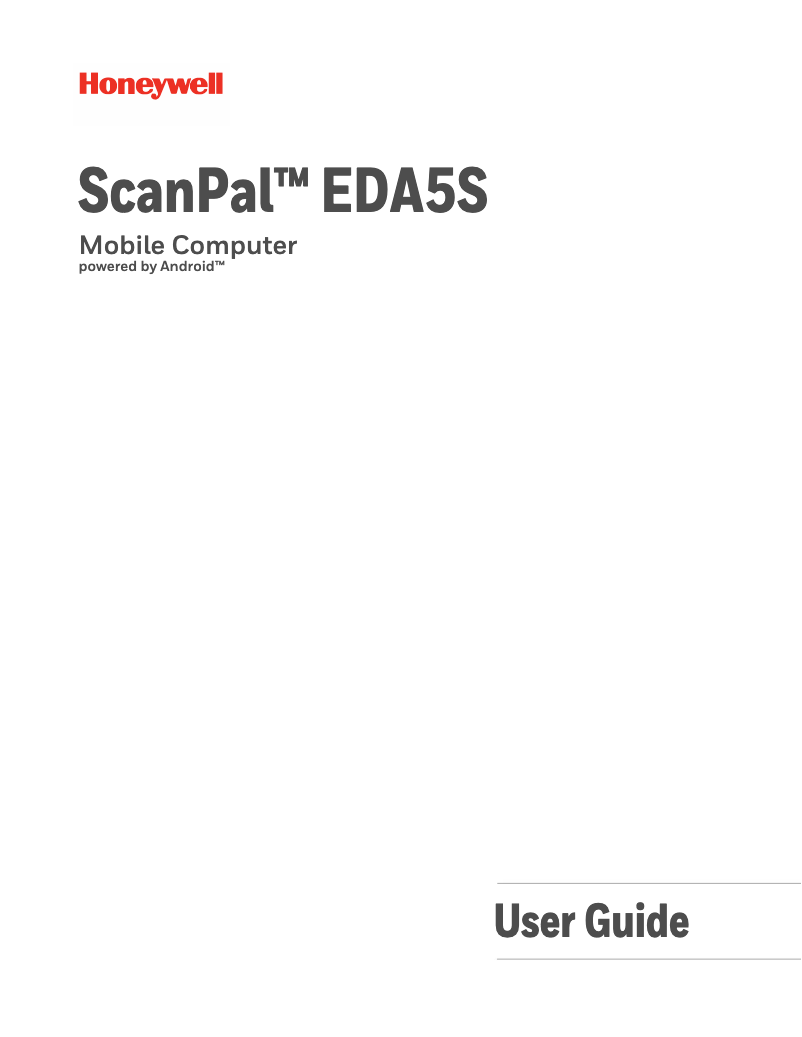 Page n°1 - Manuel utilisateur Honeywell ScanPal EDA5S