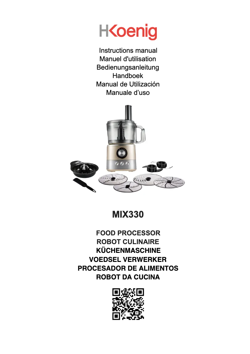 Image de la première page du manuel de l'appareil MIX330