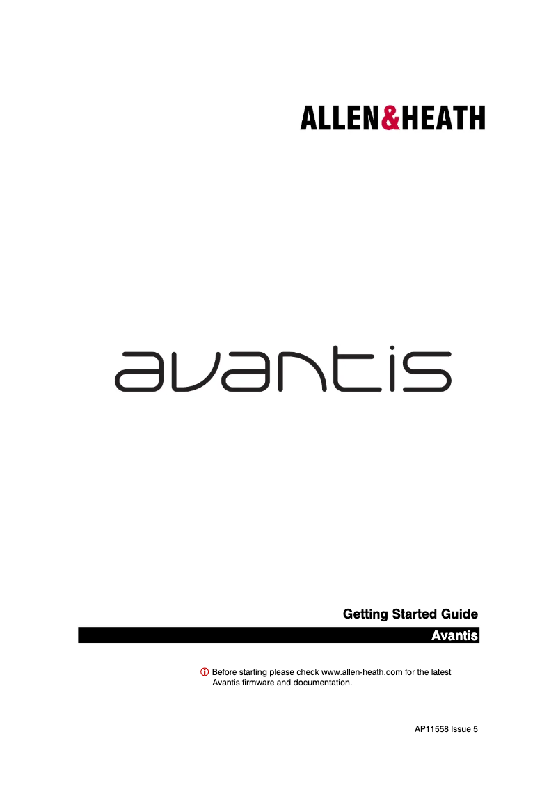 Página 1 del manual Guía de inicio rápido Allen & Heath Avantis