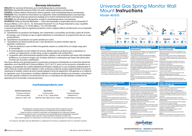 Página 1 del manual Manual de usuario Manhattan 461610