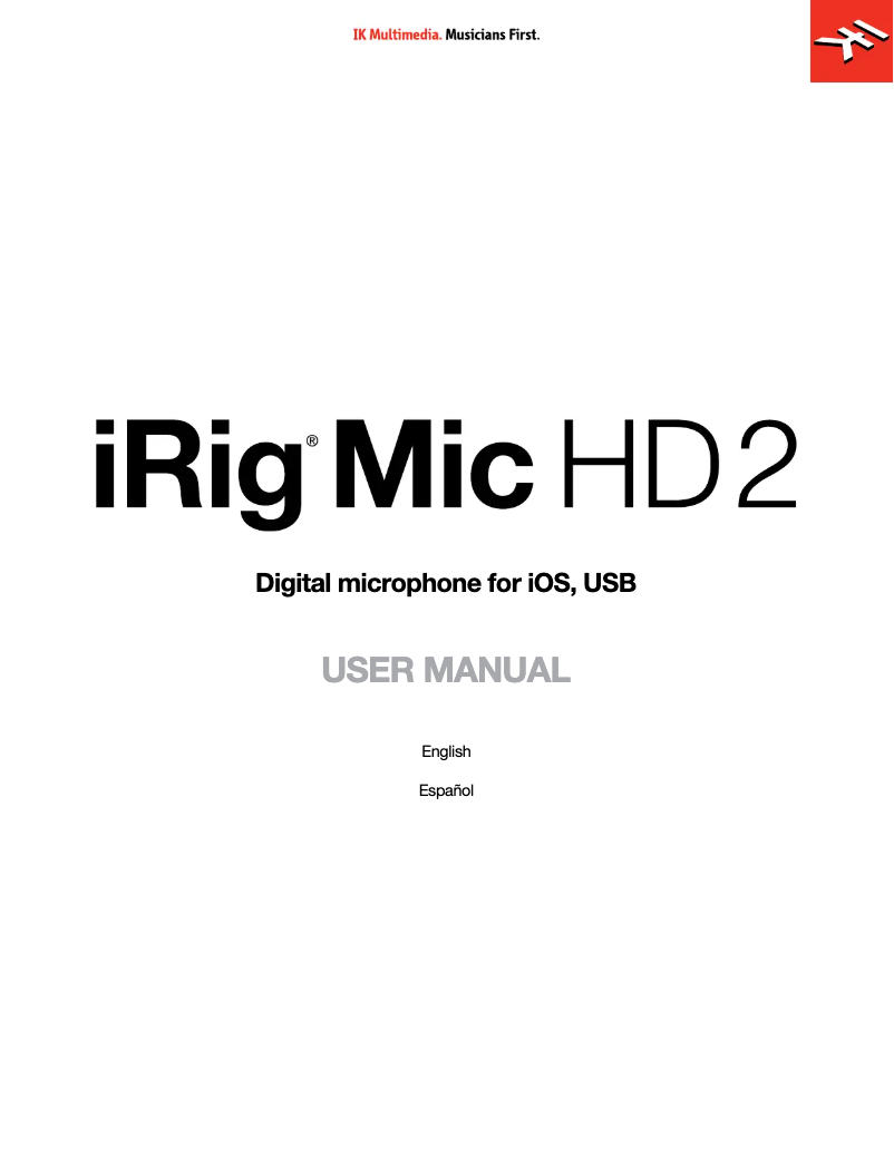 Page n°1 - Manuel utilisateur IK Multimedia iRig Mic HD 2