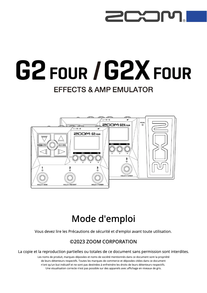 Imagen de la primera página del manual del dispositivo G2 FOUR