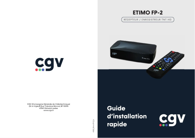 Page 1 de la notice Manuel utilisateur CGV ETIMO FP-2