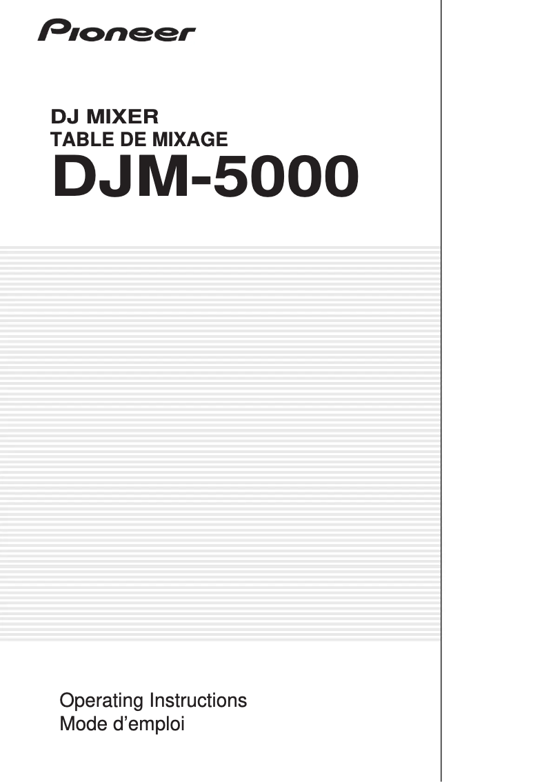 Page n°1 - Manuel utilisateur Pioneer DJM-5000