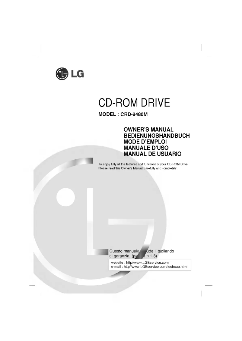 Page n°1 - Manuel utilisateur LG CRD-8480M