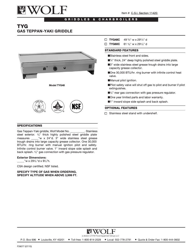 Image de la première page du manuel de l'appareil TYG48