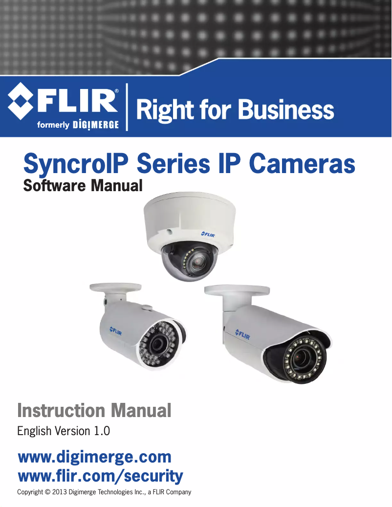 Page n°1 - Manuel utilisateur Digimerge SyncroIP DNB13TF22