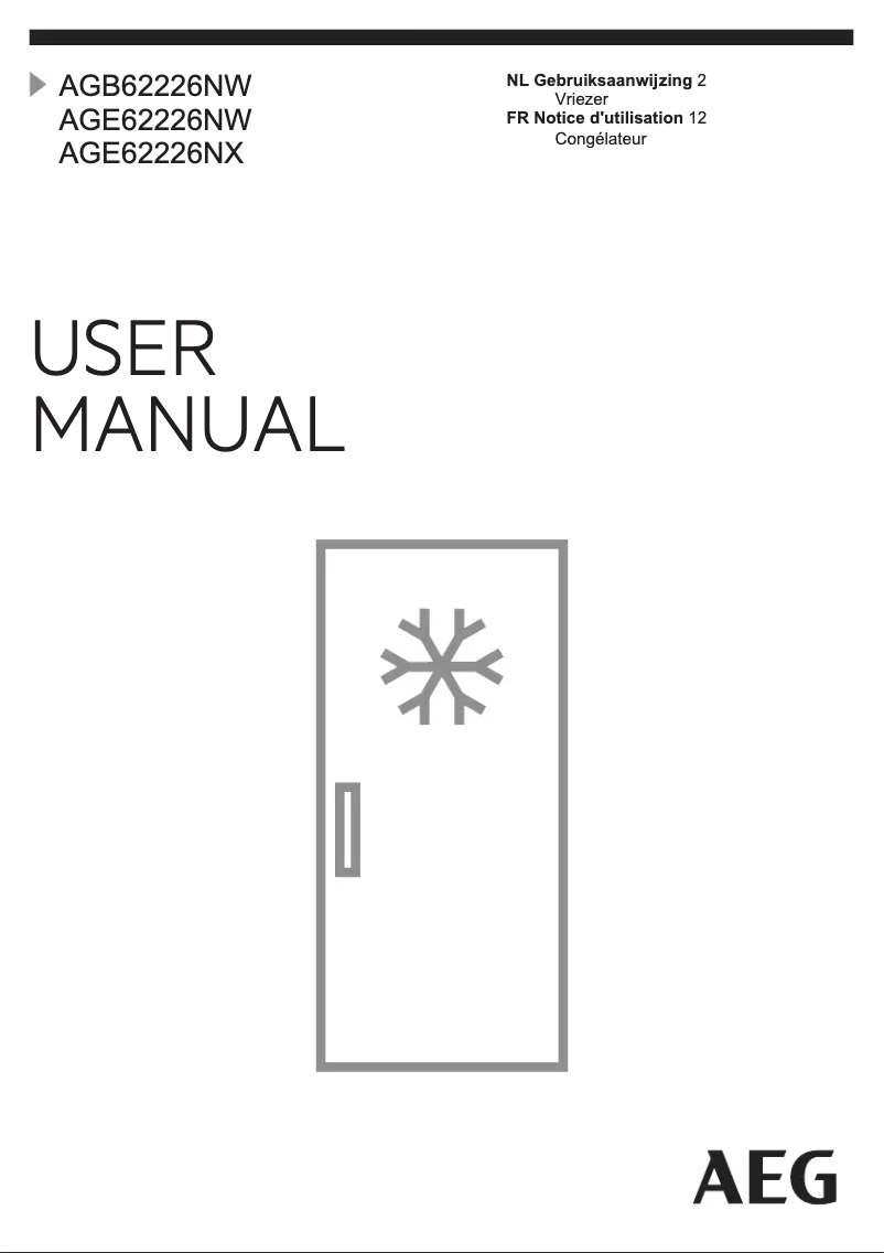 Page 1 de la notice Manuel utilisateur AEG AGE62226NX