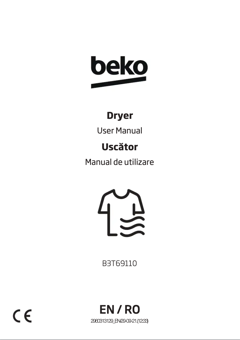 Page 1 de la notice Manuel utilisateur Beko B3T69110