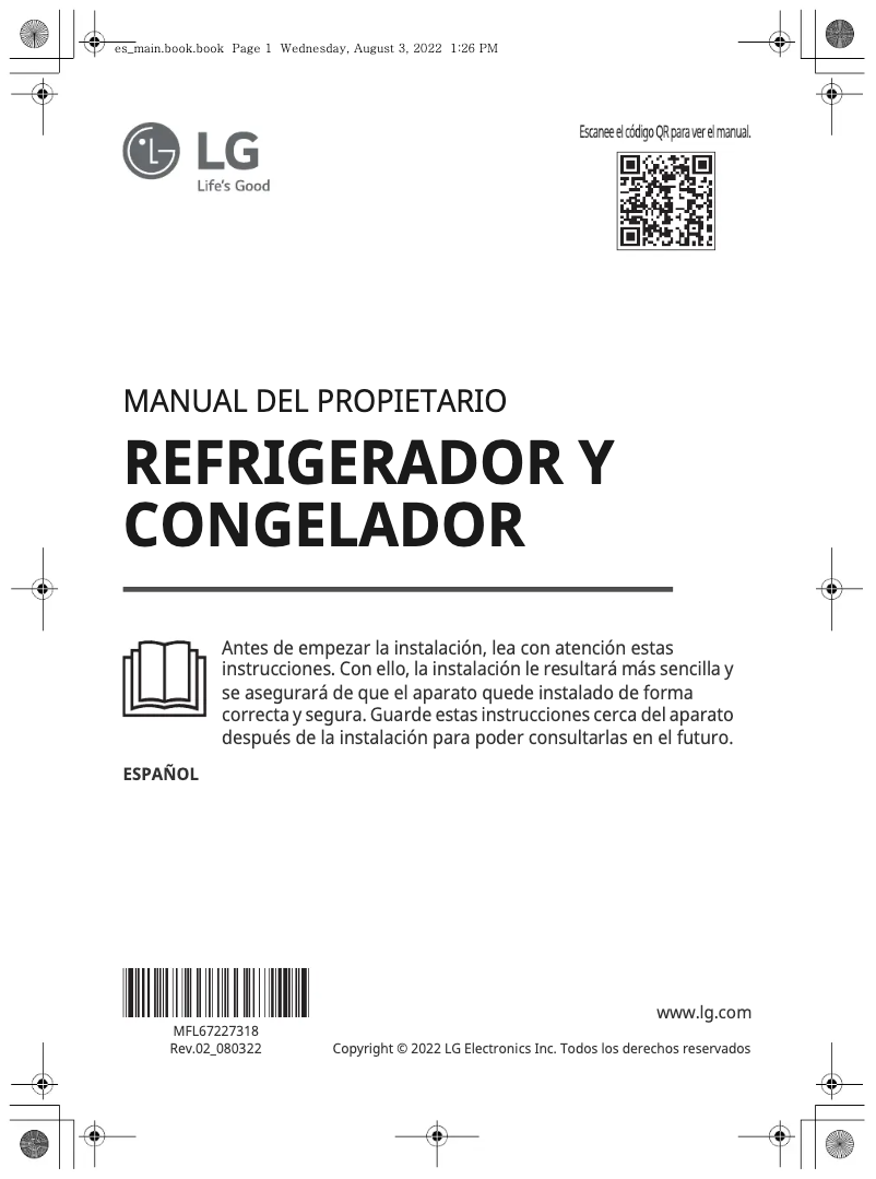 Page 1 de la notice Manuel utilisateur LG GM78BGS