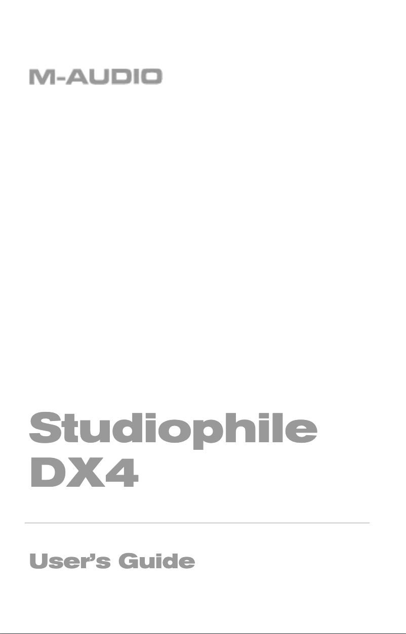 Page 1 de la notice Manuel utilisateur M-Audio Studiophile DX4