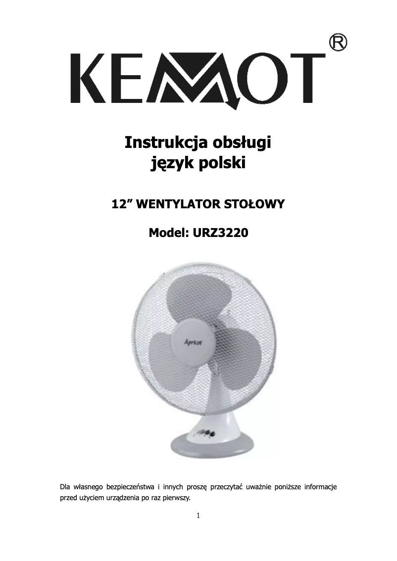 Page 1 de la notice Manuel utilisateur Kemot URZ3220