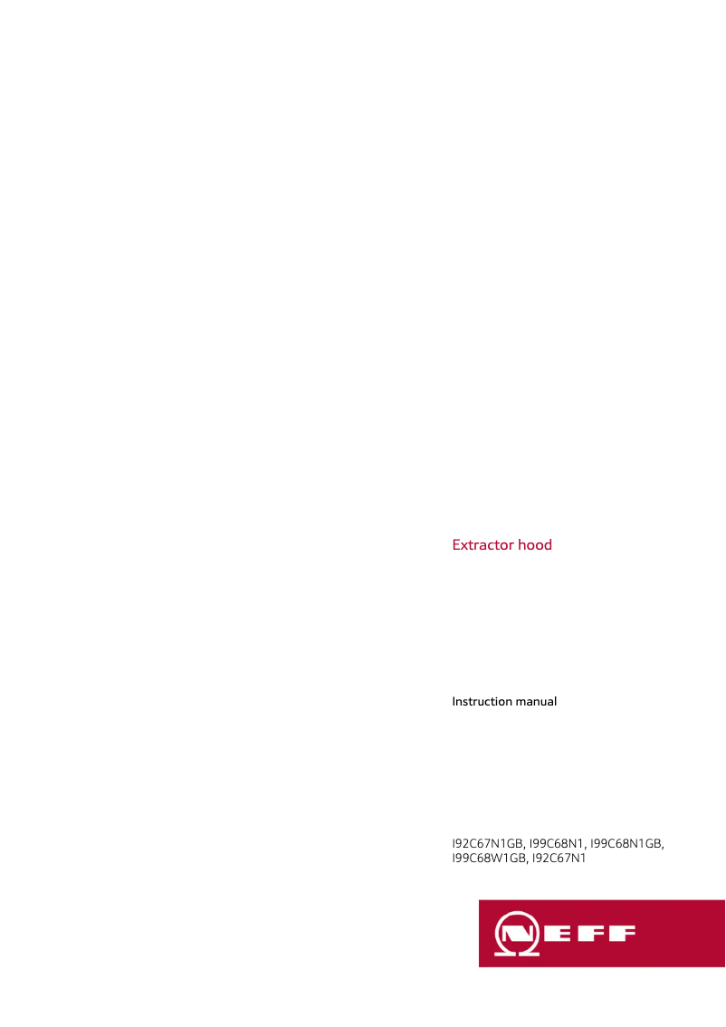 Page 1 de la notice Manuel utilisateur Neff I92C67N1GB