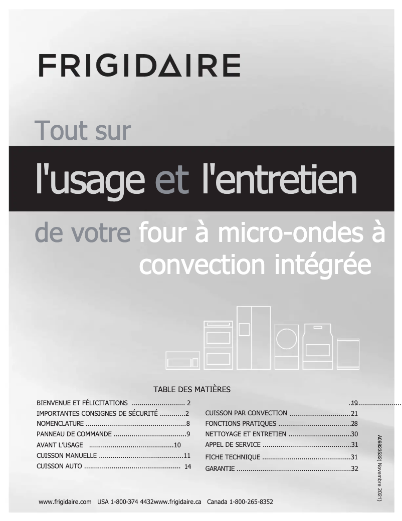 Page n°1 - Manuel utilisateur Frigidaire PMBD3080AF