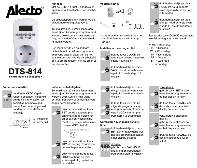 Página 1 del manual Manual de usuario Alecto DTS-814