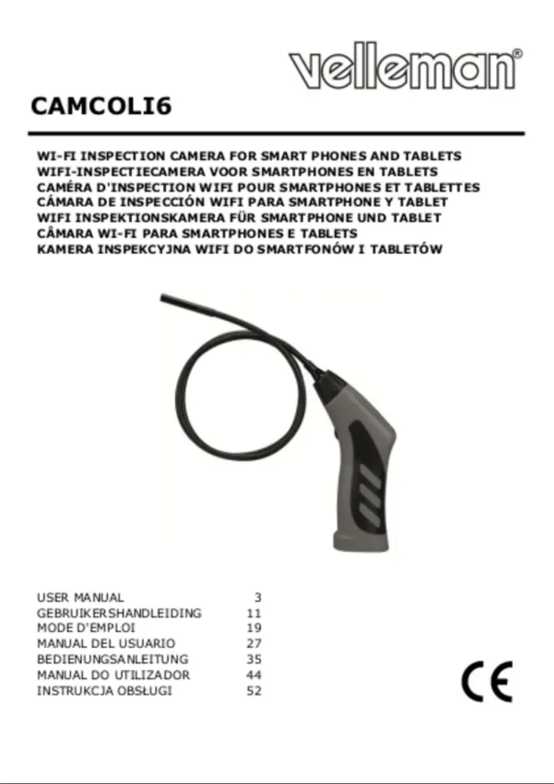Page 1 de la notice Manuel utilisateur Velleman CAMCOLI6