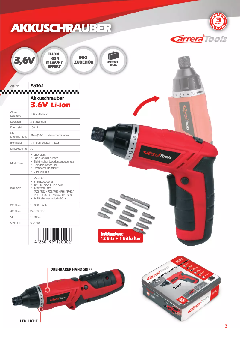 First page image of the manual for AS36.1