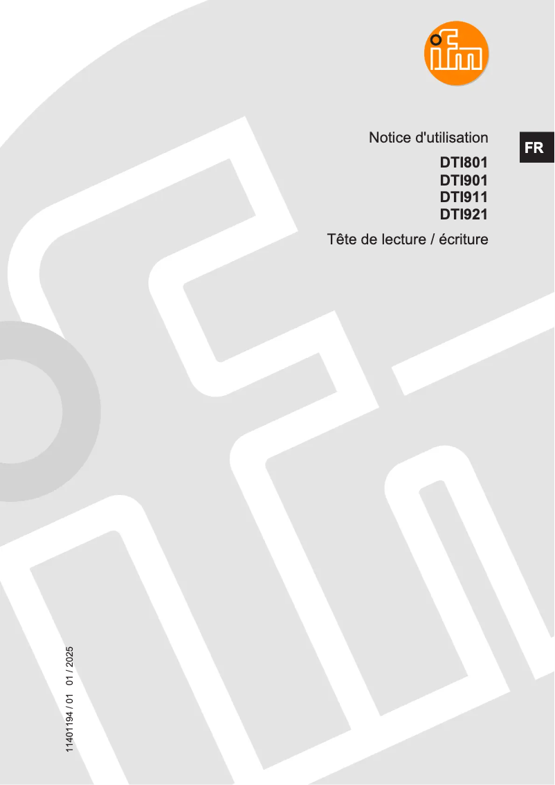 Page 1 de la notice Manuel utilisateur IFM DTI911