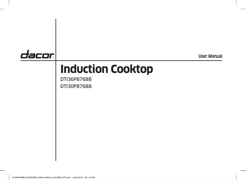 Page n°1 - Manuel utilisateur Dacor DTI36P876BB