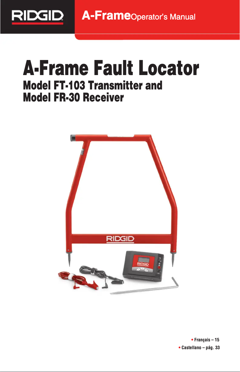 Image de la première page du manuel de l'appareil A-Frame