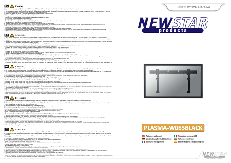 Image de la première page du manuel de l'appareil PLASMA-W065