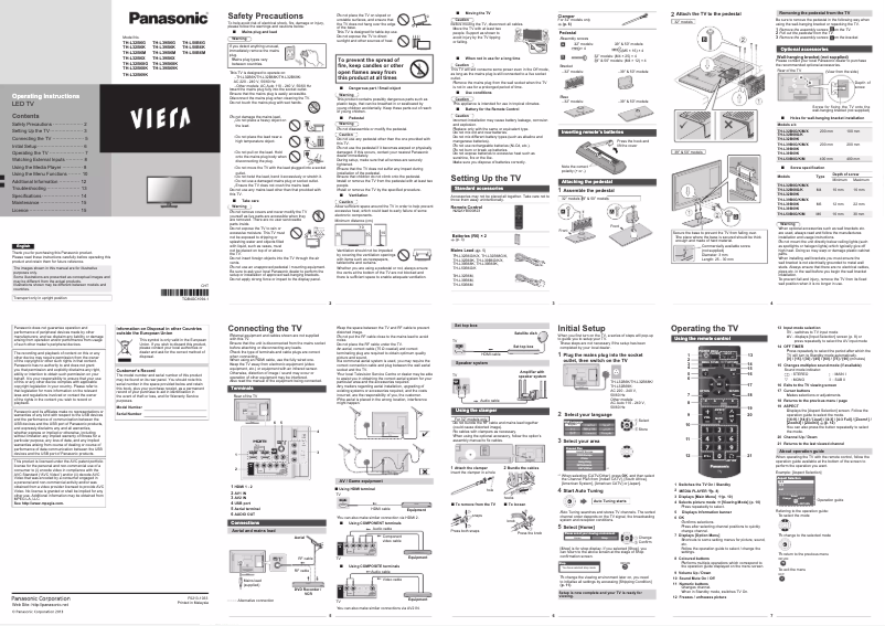 Imagen de la primera página del manual del dispositivo Viera TH-L50B6M