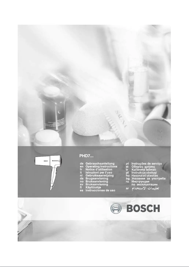 Page 1 de la notice Manuel utilisateur Bosch PHD7510