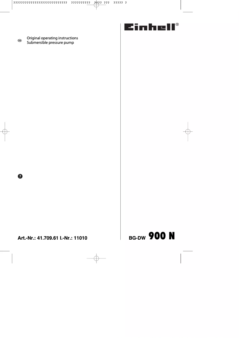 Page 1 de la notice Manuel utilisateur Einhell BG-DW 900 N