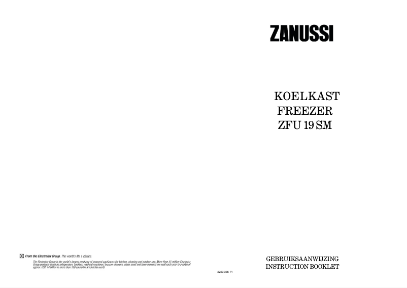 Image de la première page du manuel de l'appareil ZFU 19 SM