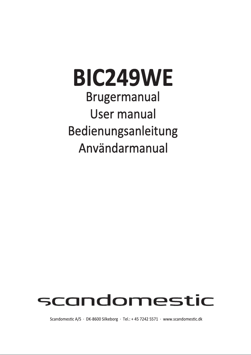 Image de la première page du manuel de l'appareil BIC249WE