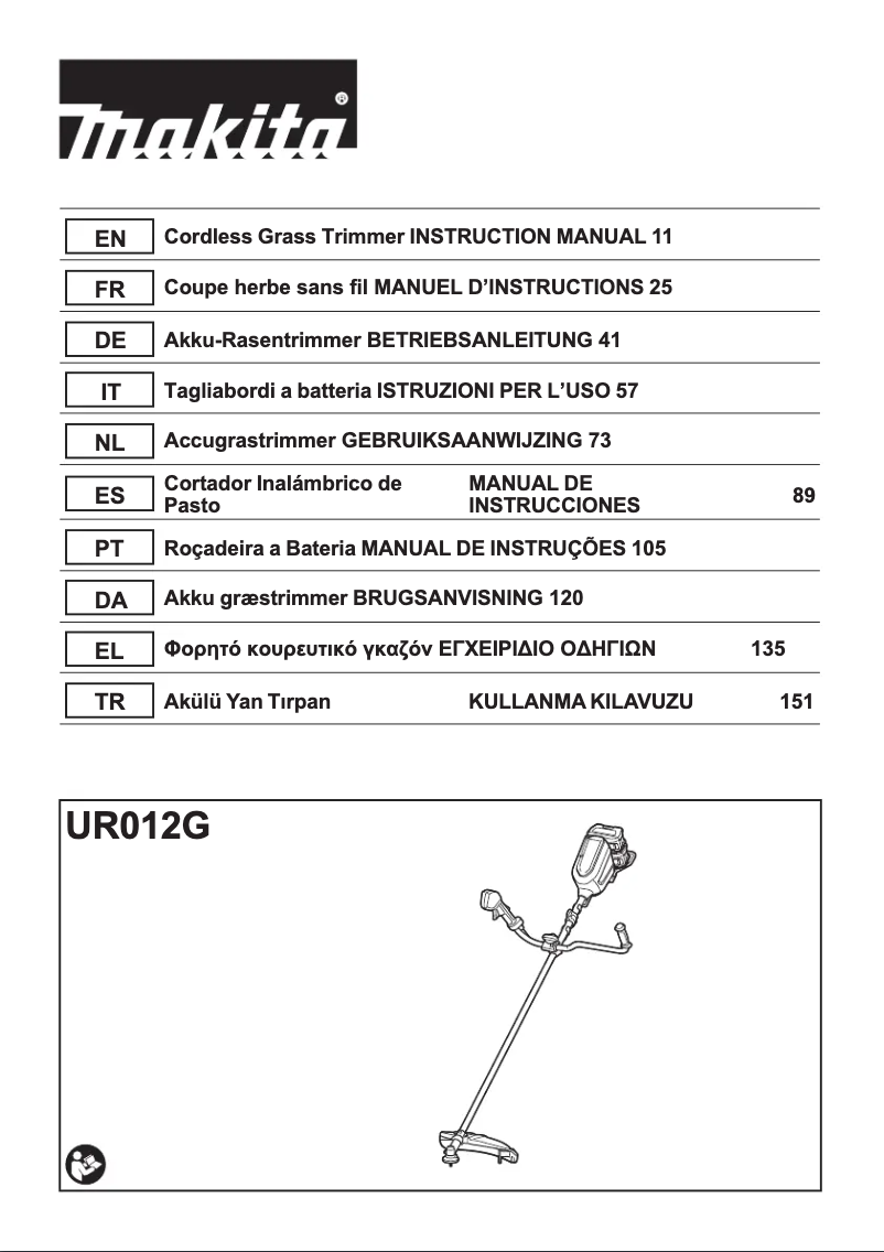 Page n°1 - Manuel utilisateur Makita UR012G